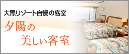 夕陽の美しい客室